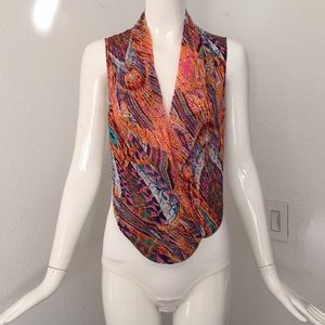 Bebe multi color wrap bodysuit